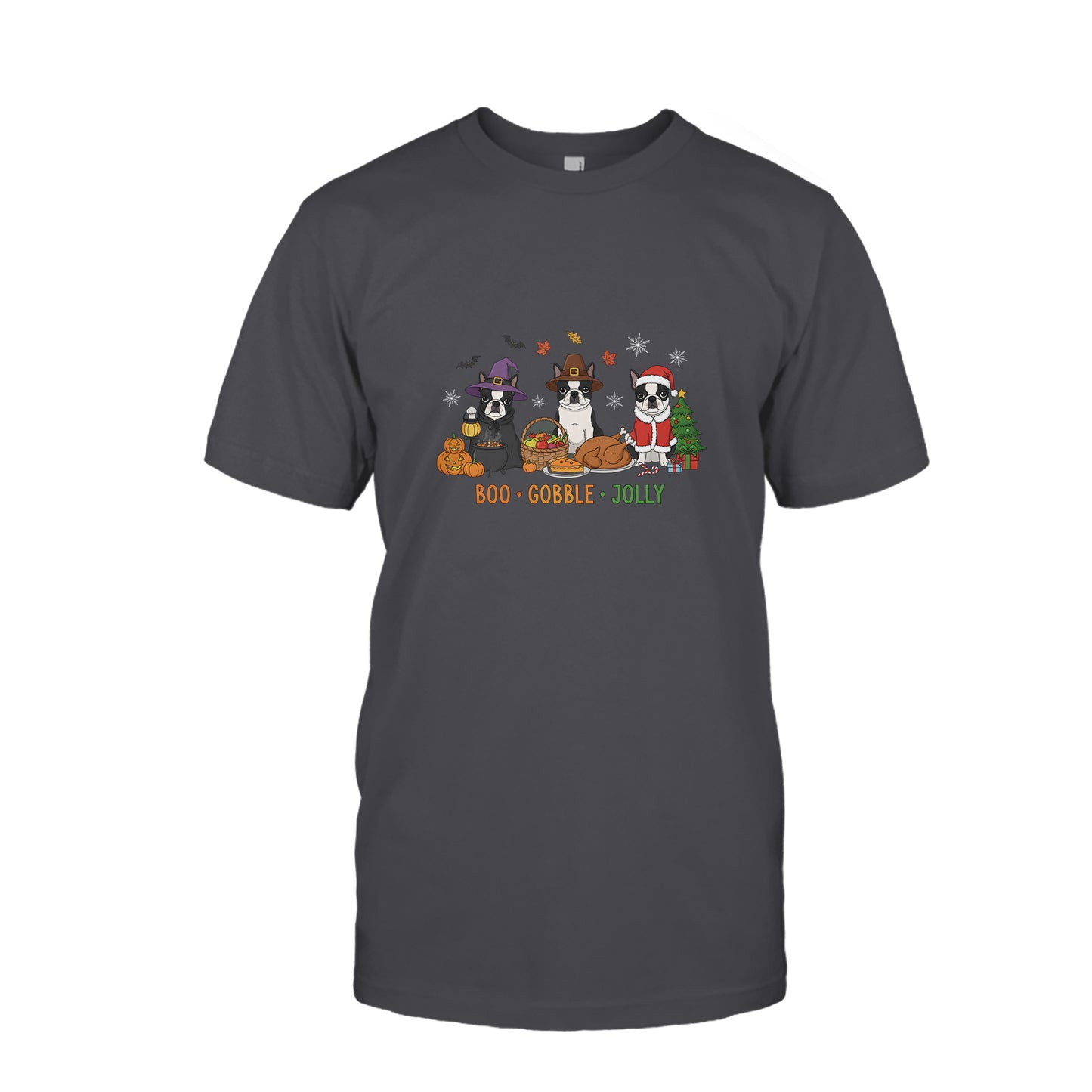 Boo Gobble Jolly Boston Terrier Shirt