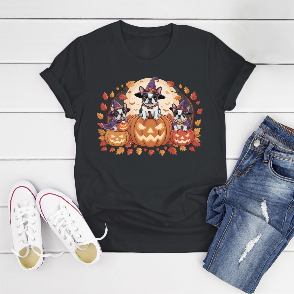 Boston Terrier Witches Halloween Shirt