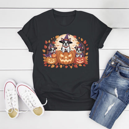 Boston Terrier Witches Halloween Shirt
