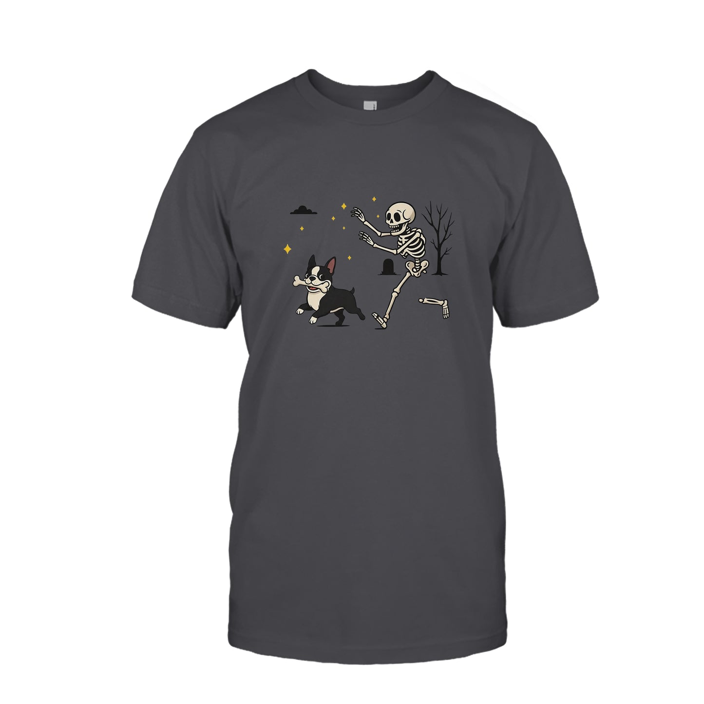 Funny Boston Terrier Eats Bone Halloween Shirt