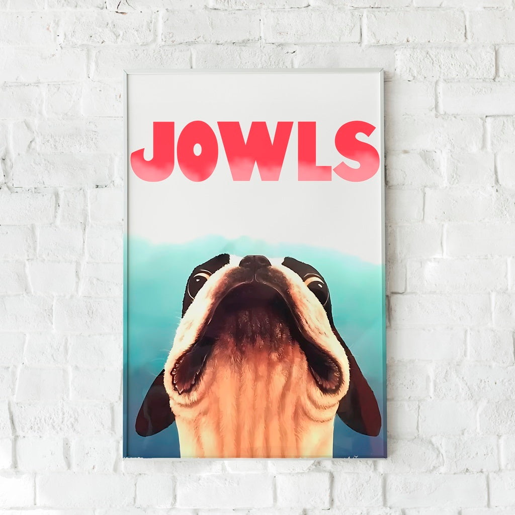 Funny Jowl Boston Terrier Poster Canvas