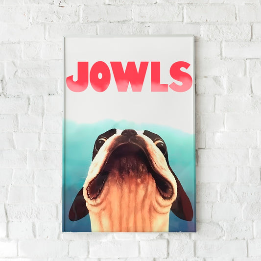 Funny Jowl Boston Terrier Poster Canvas